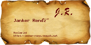Janker René névjegykártya